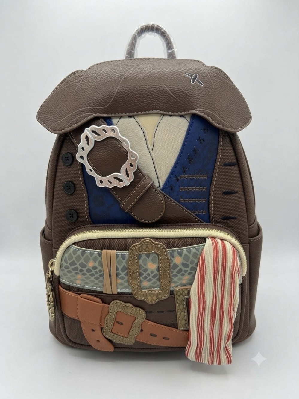 Loungefly Brown Mini Backpack with Blue and Cream Accents